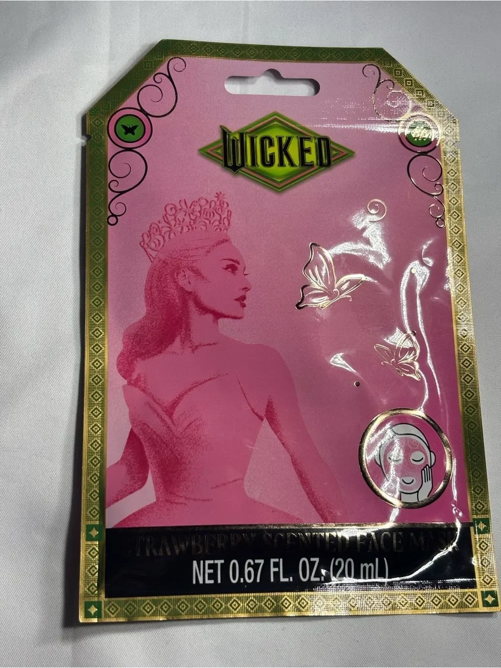 2 New Wicked Strawberry Sheet Face Mask - Pink Packaging (2 Pack)